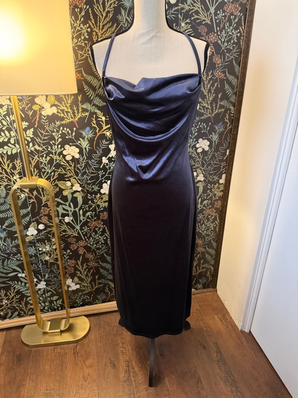 Velvet Cowl Neck Slip Dress